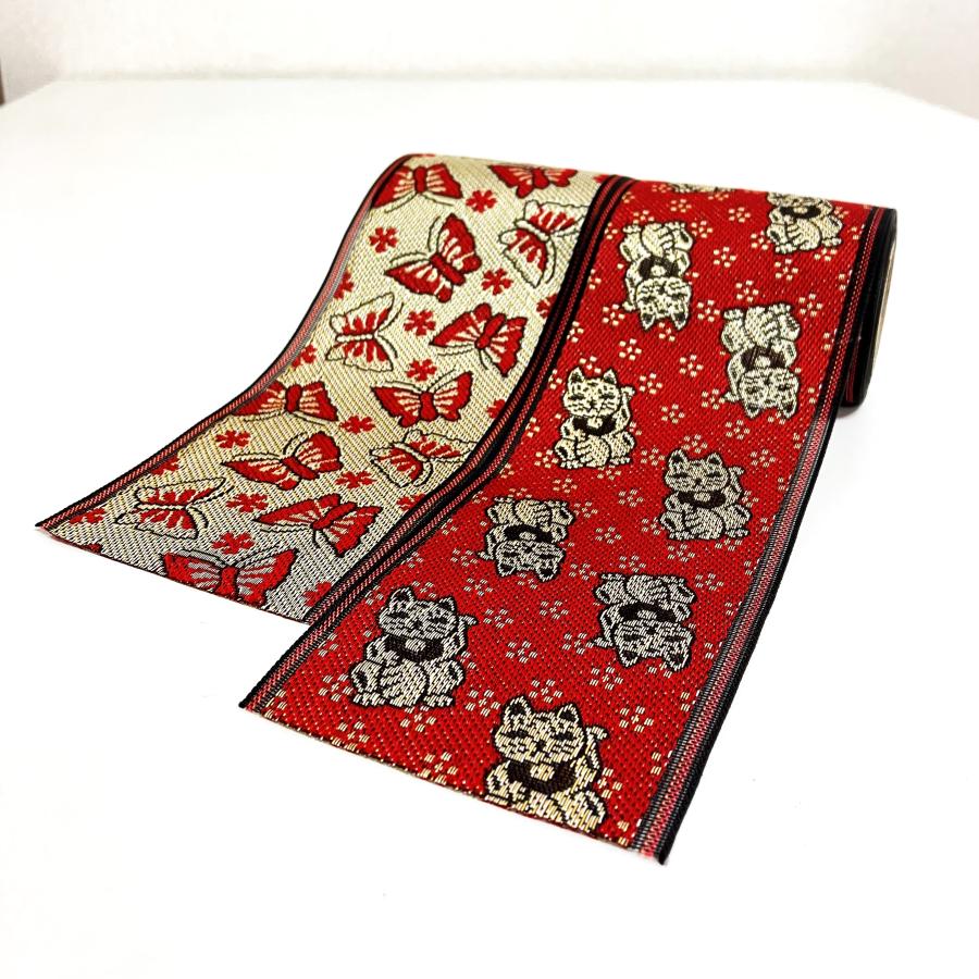 招き猫 蝶｜まねきねこ ちょう｜1m単位での販売｜和柄｜開運 幸運｜畳