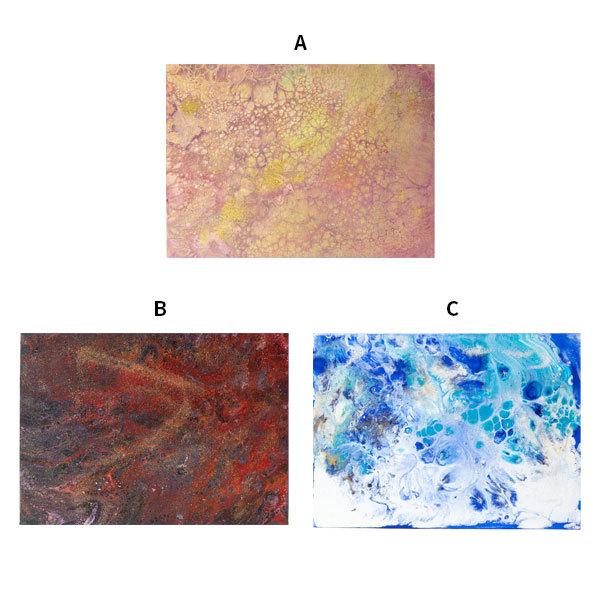 お洒落なインテリアになるキャンバス絵画 抽象的で様々な色が重なった
