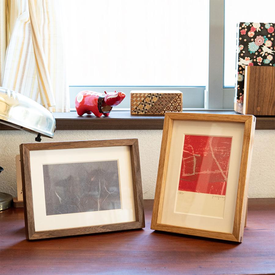 木製 フォトフレーム ポストカードやハガキが入るサイズ ポスト