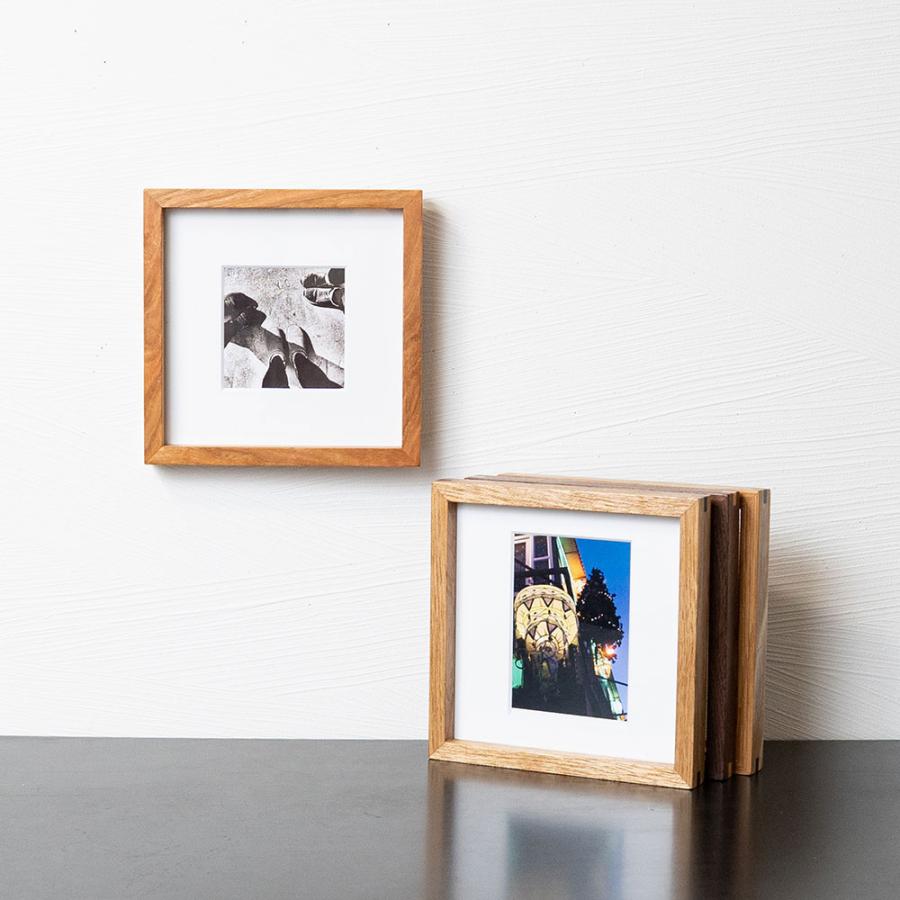 木製 フォトフレーム スクエア ましかく、L判の写真台紙を選べます