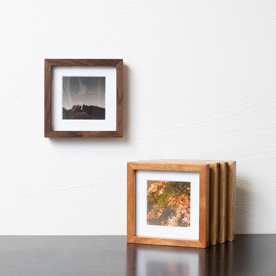 木製 フォトフレーム スクエア ましかく写真台紙 家具職人が作る写真