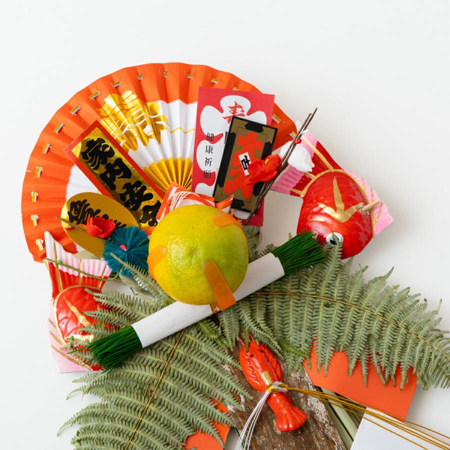 秀〆（HIDESHIME） 正月飾り 玄関 玉飾り 2寸玉 伝統 扇 自宅用 会社