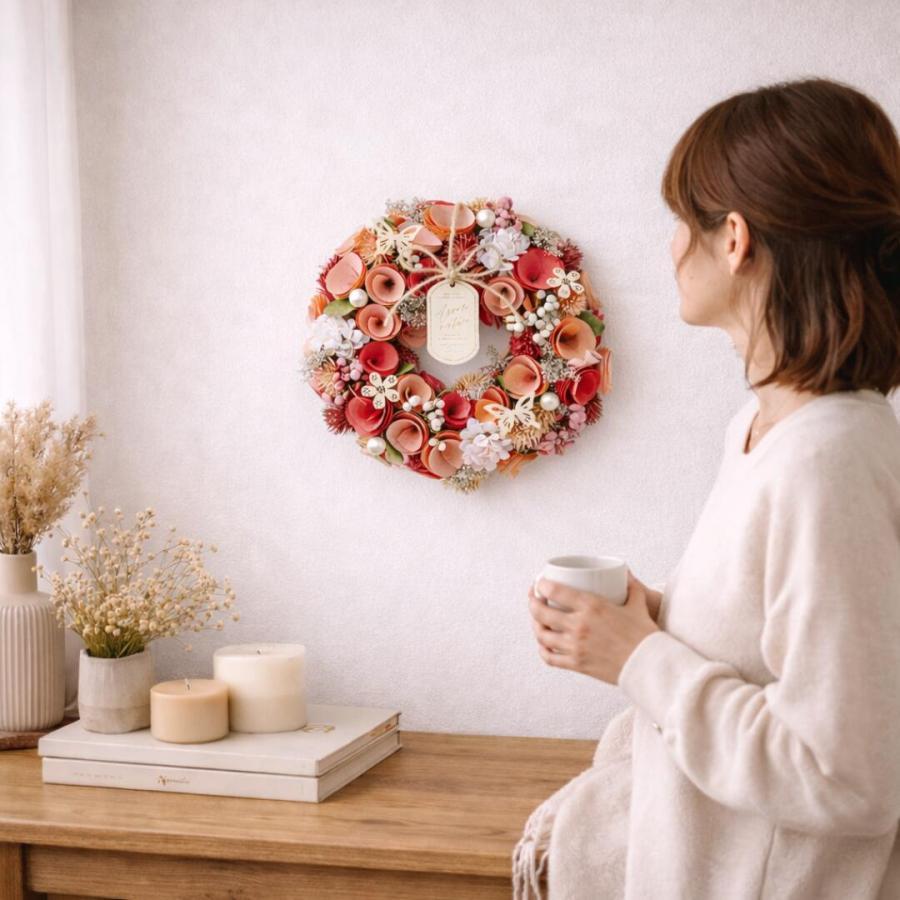 秀〆（HIDESHIME） リース 春 ドライフラワー Mサイズ おしゃれ 選べる