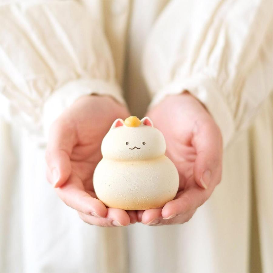 秀〆（HIDESHIME） 正月飾り ダルマネコ 鏡餅ネコ だるま 猫 鏡餅 置物