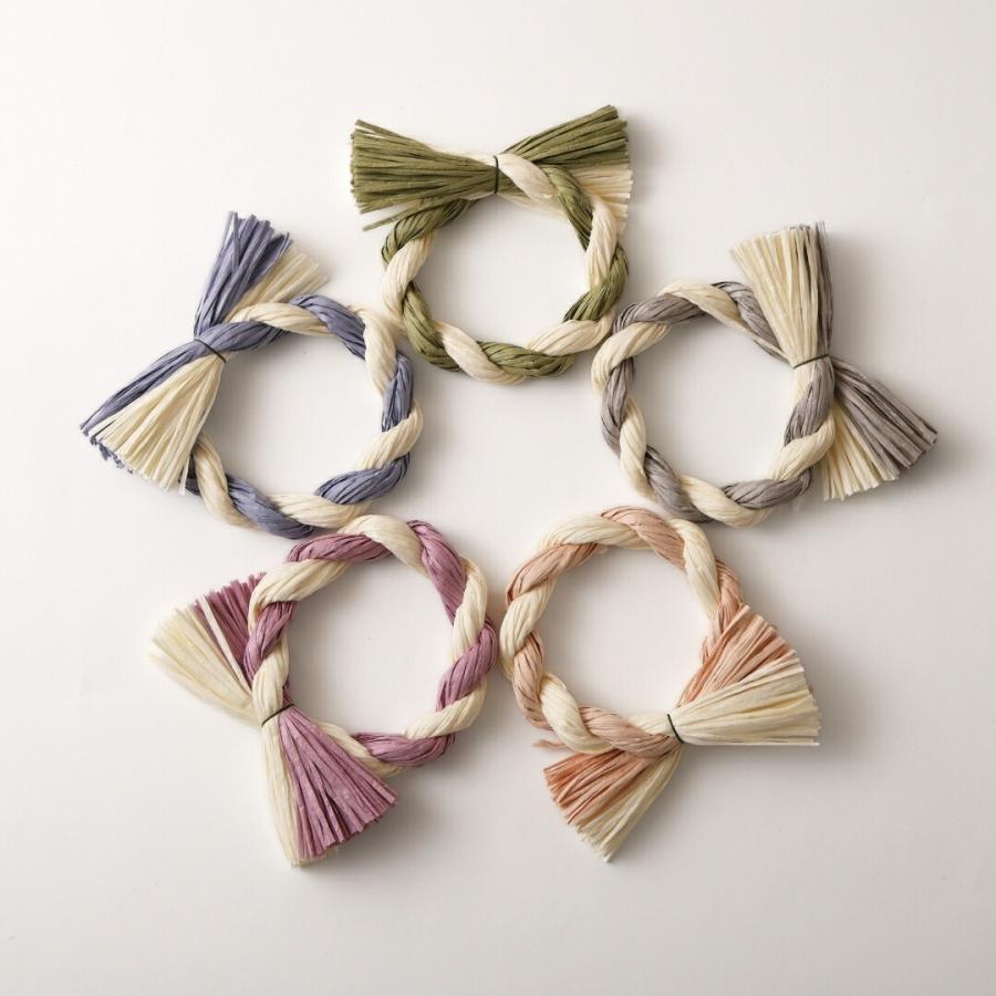 秀〆 しめ縄 リース 材料 土台 カラー MIX 2本編み 22cm ゆる