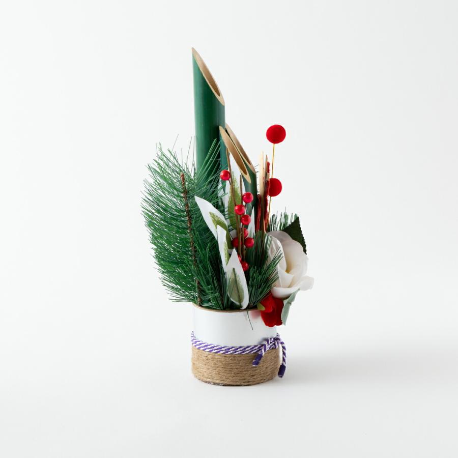 秀〆（HIDESHIME） モダン門松 30cm 一対 門松 2本組 造花 しめ飾り