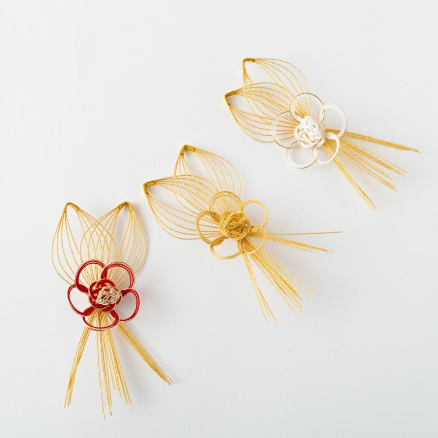 秀〆（HIDESHIME） 水引 材料 梅かざり 金 赤 白 パーツ 素材