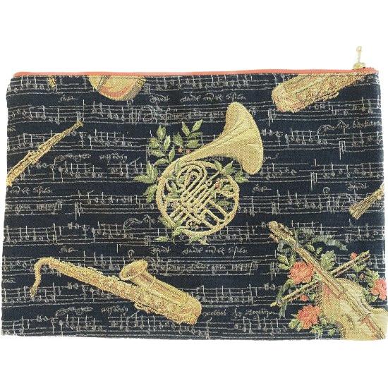 ピアノ ポーチ ブラック ピアノ発表会プレゼント 音楽 ヴァイオリン 楽譜 プレゼント お祝い ポーチ ゴブラン ブラック ドガ モチーフ |  | 01
