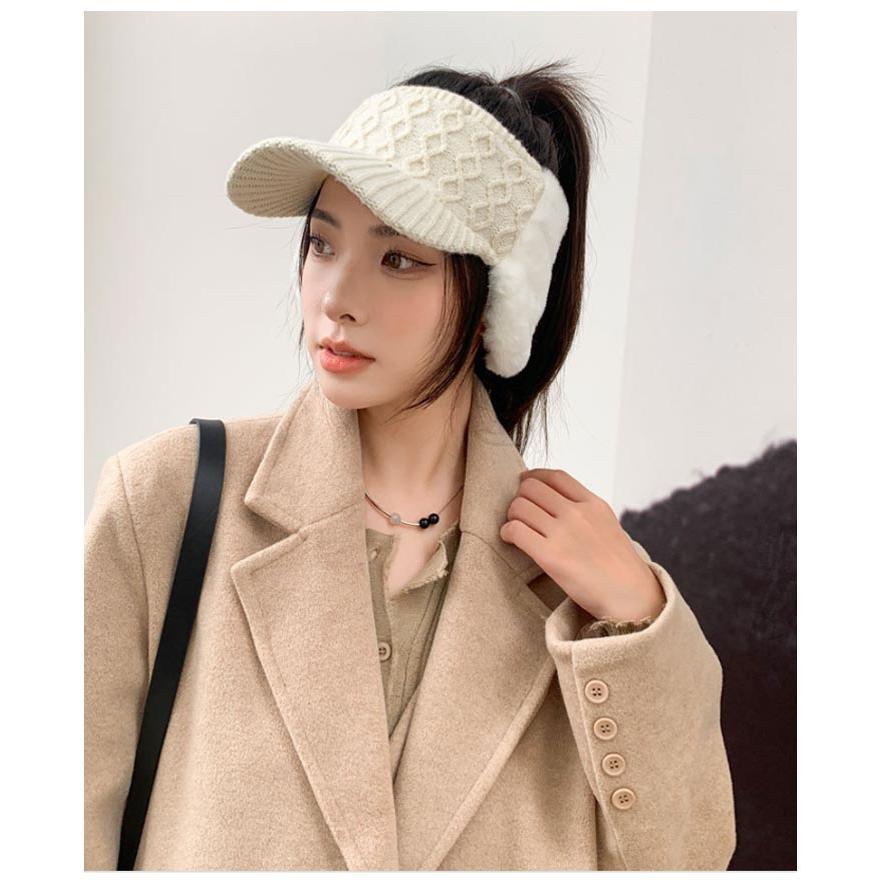 ゴルフウェア バイザー ゴルフ サンバイザー 耳当て ファー耳当て 厚手