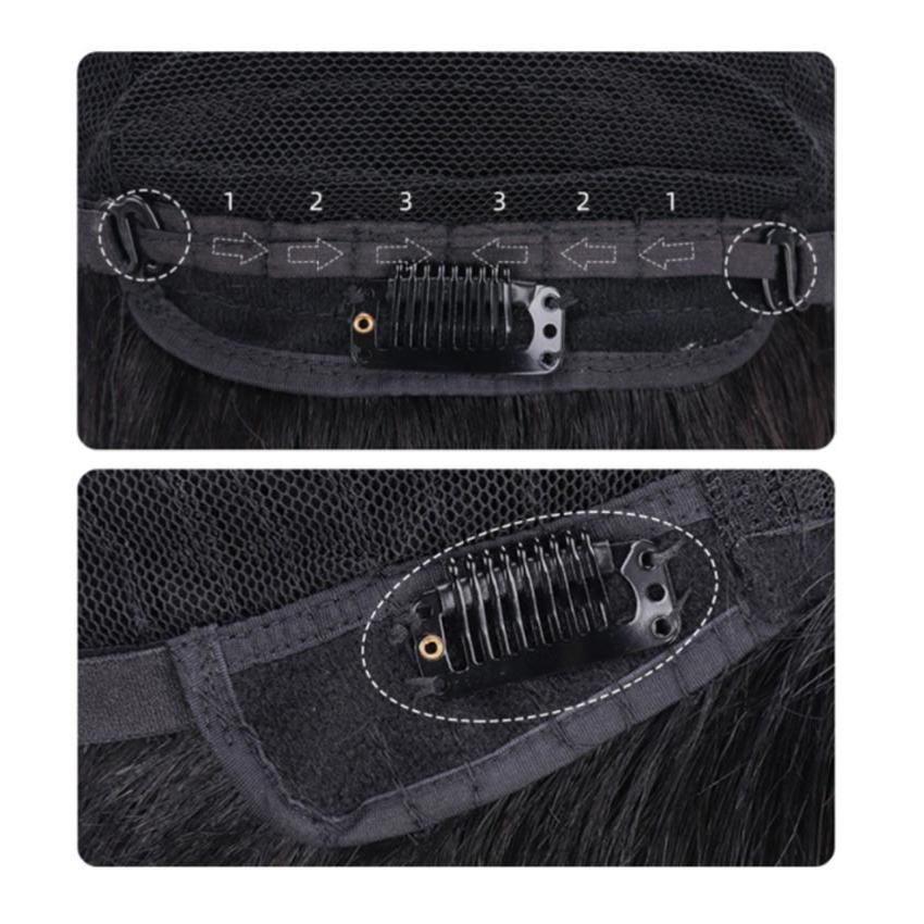 ウィッグ ウィッグ 人毛100% かつら 黒髪 ロング 医療用 かつら 35cm