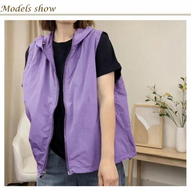 ノースリーブ ベスト 夏 前開き スポーツベスト スポーツベスト フード付き 速乾 涼感 ファスナー パーカー レディース 大きいサイズ 作業着 軽量 |  | 07