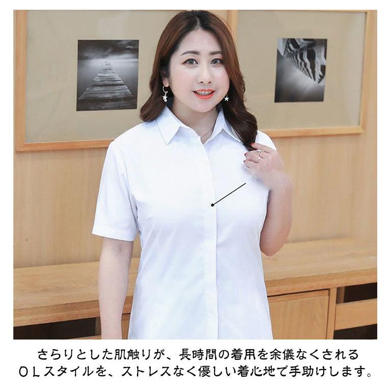 制服 学生服シャツ 半袖 S〜8XL！大きいサイズ 白シャツ レディース