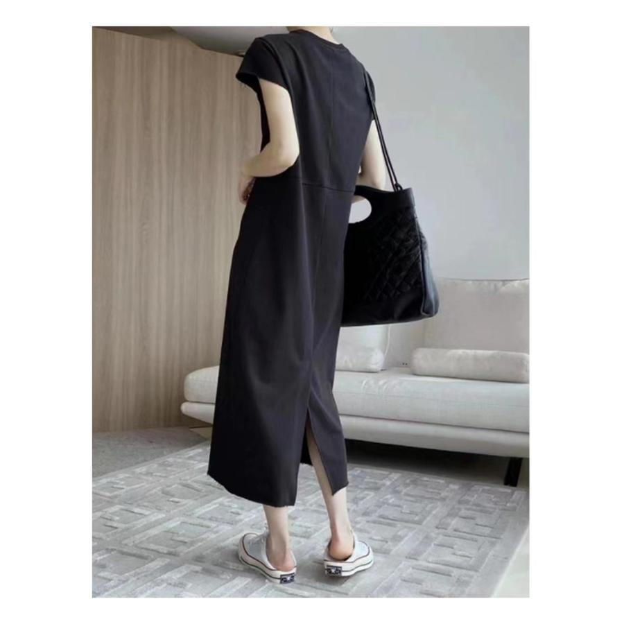 tシャツワンピース カットソー ディース Tシャツワンピ 半袖 ワンピース フレンチスリーブ 春 夏 無地 tシャツワンピース 大人 マキシワンピース |  | 14