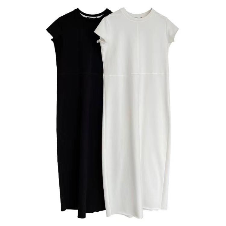 tシャツワンピース カットソー ディース Tシャツワンピ 半袖 ワンピース フレンチスリーブ 春 夏 無地 tシャツワンピース 大人 マキシワンピース |  | 01