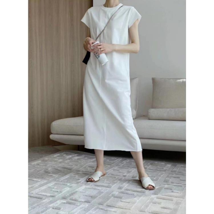 tシャツワンピース カットソー ディース Tシャツワンピ 半袖 ワンピース フレンチスリーブ 春 夏 無地 tシャツワンピース 大人 マキシワンピース |  | 03