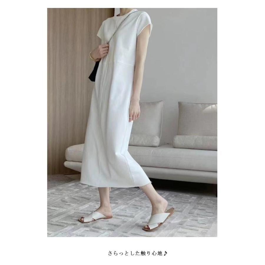 tシャツワンピース カットソー ディース Tシャツワンピ 半袖 ワンピース フレンチスリーブ 春 夏 無地 tシャツワンピース 大人 マキシワンピース |  | 09