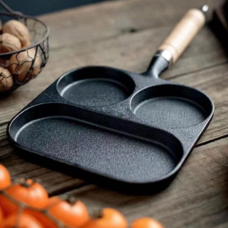 IH対応 鉄器 仕切りフライパン 鉄製品 鋳物 フライパン ガス火 3穴