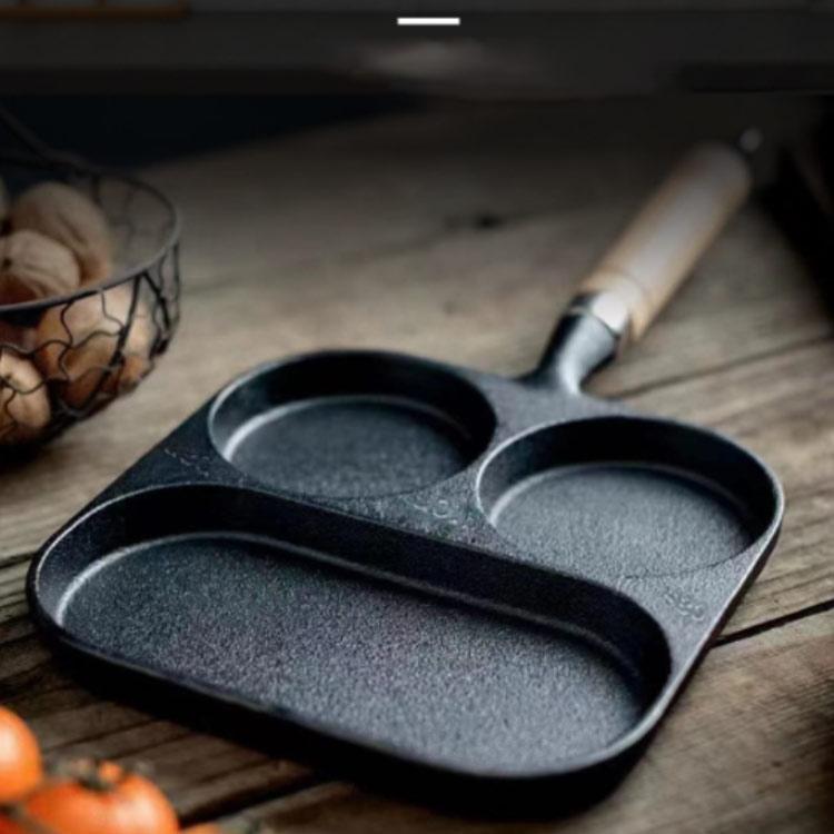 IH対応 鉄器 仕切りフライパン 鉄製品 鋳物 フライパン ガス火 3穴