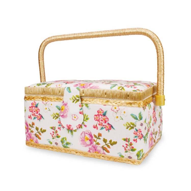 かわいい 道具箱 収納BOX 花柄 北欧 手芸箱 収納ケース ソーイング