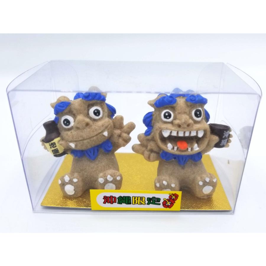 沖縄 お土産 シーサー 泡盛乾杯シーサー 青 置物 魔除け 雑貨 かわいい おしゃれ かっこいい 限定 沖縄土産 沖縄お土産 Awakan Bl オキアジ 通販 Yahoo ショッピング