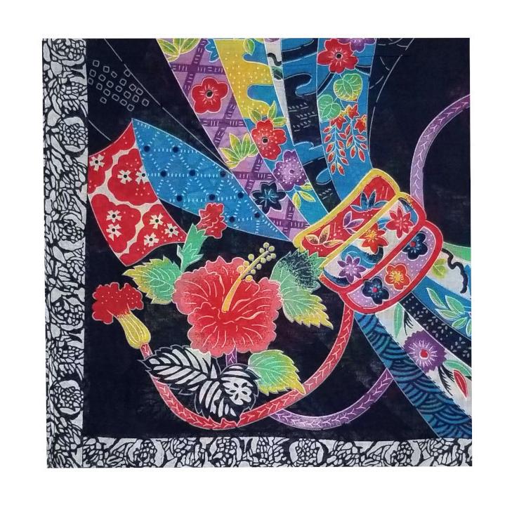 最大99 オフ 送料300円 沖縄 お土産 雑貨 紅型 プリント ハンカチ のしめ柄黒 かわいい おしゃれ 限定 沖縄土産 沖縄お土産 沖縄雑貨 Whitesforracialequity Org