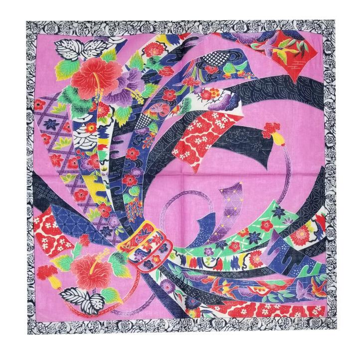 新作入荷 送料300円 沖縄 お土産 雑貨 紅型 プリント ハンカチ のしめ柄ピンク かわいい おしゃれ 限定 沖縄土産 沖縄お土産 沖縄雑貨 Aynaelda Com