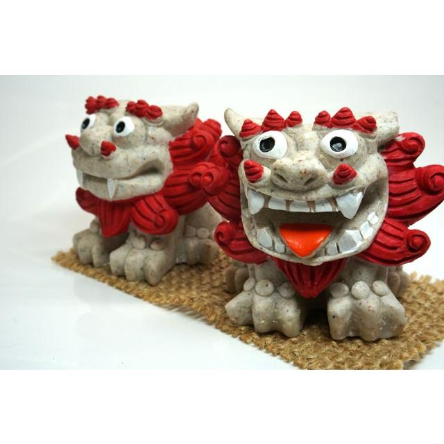 沖縄 お土産 シーサー 石像風の質感 赤 置物 魔除け 雑貨 かわいい おしゃれ かっこいい 限定 沖縄土産 沖縄お土産 Sekizou Seesaa R オキアジ 通販 Yahoo ショッピング