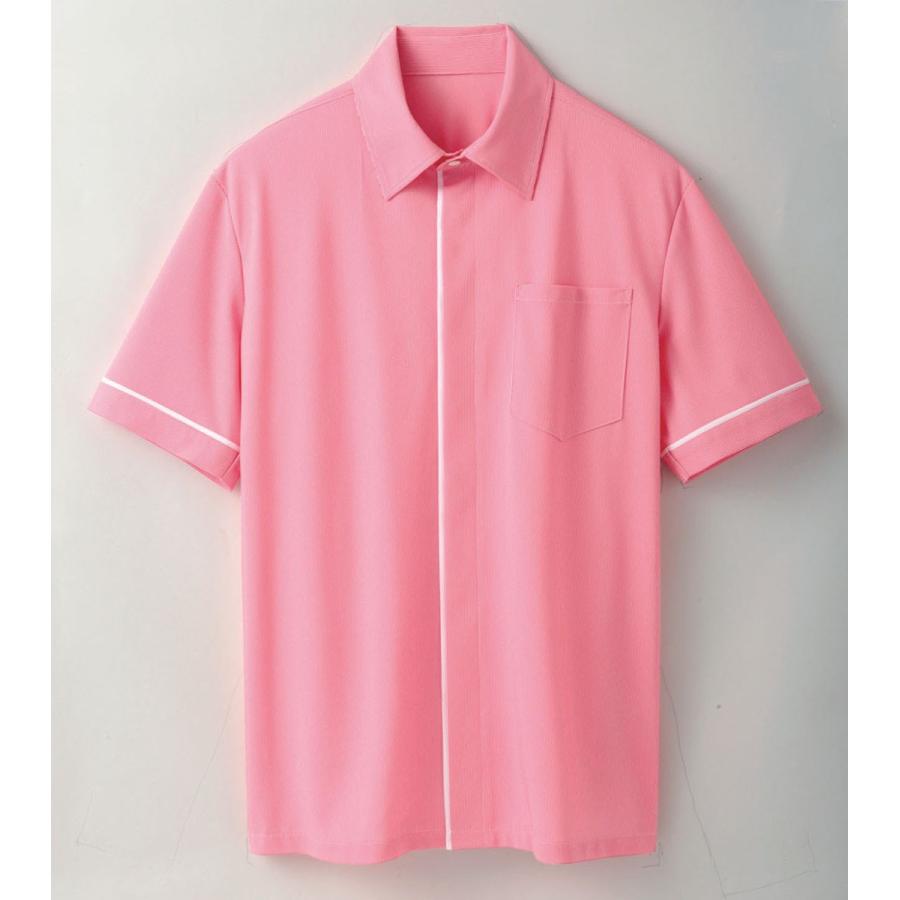 WSP　63343 半袖ニットシャツ ユニセックス ピンク｜oki