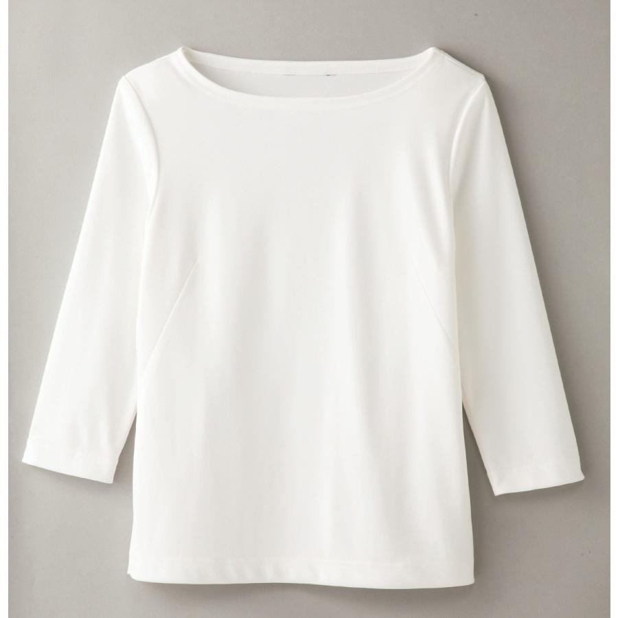 ハネクトーン七分袖ボートネックT ホワイト（WP314-7） | 