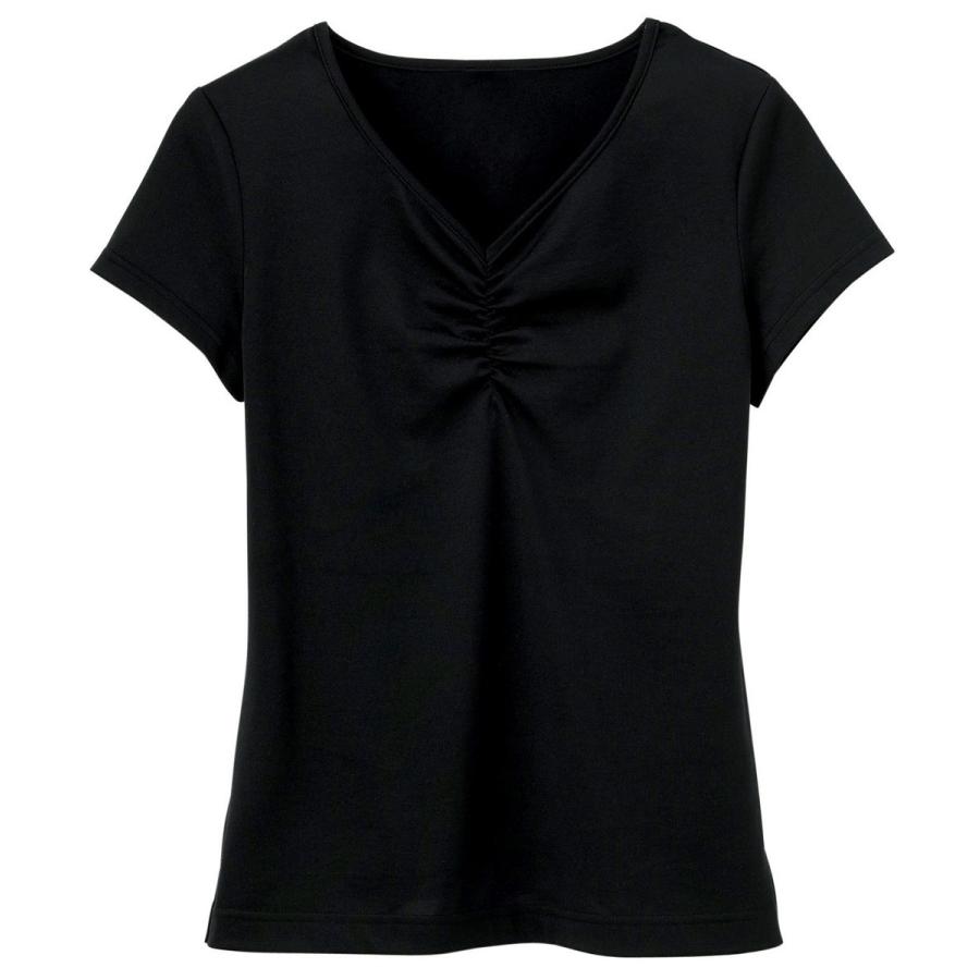 ハネクトーン 半袖VネックT 天竺 ブラック WP311-8 | 