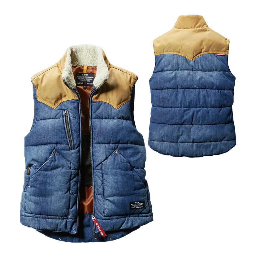 5004防寒ベスト＆TC250サーモクラフトセット バートル  デニム防寒ベスト  電熱パット対応 防寒着 作業着 | BURTLE | 05