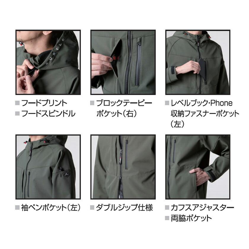 バートル 821 フーディジャケット 単品 ジャケット アウター 防寒 アウトドア 男女兼用 作業着 バートル 2024秋冬新作 保湿 防風 ストレッチ ユニセックス | BURTLE | 03