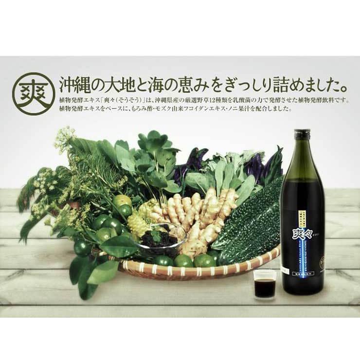 植物発酵エキス 爽々 そうそう 900ml×6本 沖縄 野草 乳酸菌 酵素 食物 