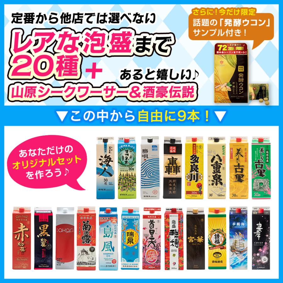 22種類から選び放題！／送料無料 自由に9本選べる 琉球泡盛 飲み比べ