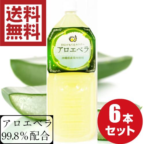 沖縄アロエ アロエベラジュース 国産 2L 6本 送料無料 沖縄県産 業務用