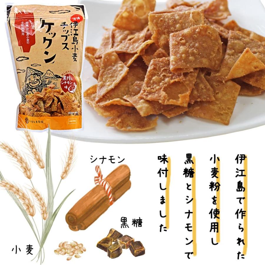 沖縄 伊江島 小麦 チップス ケックン 黒糖＆シナモン味 100g : Compass