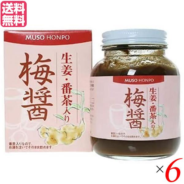 【爆買WEEK ！ポイント最大+12％！母の日】梅醤 梅びしお 梅醤番茶 ムソー 無双本舗 生姜 番茶入り梅醤 ２５０ｇ 6個セット 送料無料