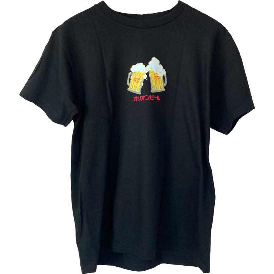 オリオンビールTシャツ ドラフト缶バックプリント カンパイ ブラック
