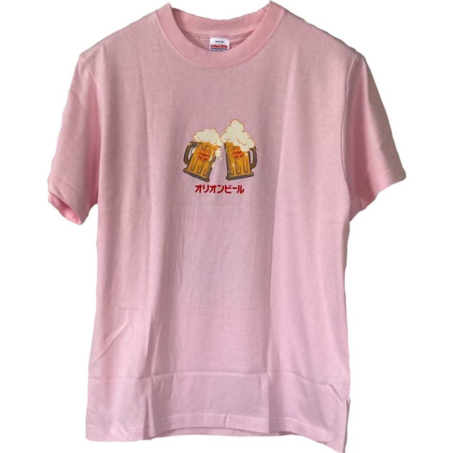 オリオンビールTシャツ ドラフト缶バックプリント カンパイ ピンク