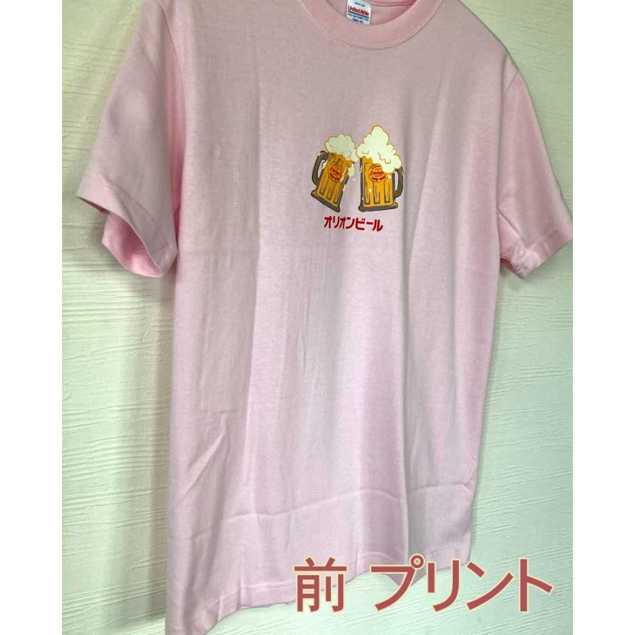 オリオンビールTシャツ ドラフト缶バックプリント カンパイ ピンク