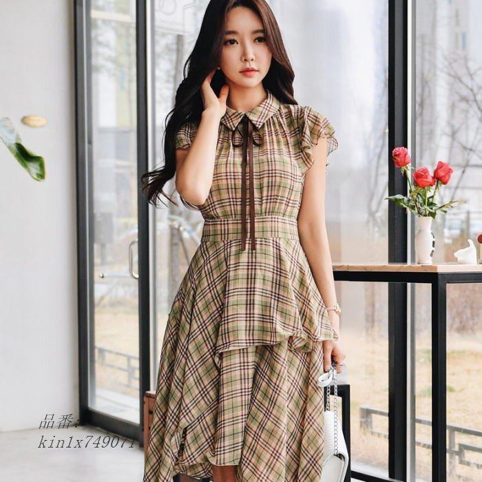 最高の ワンピース チェック柄 襟 リボン フリル アシンメト半袖 ミモレ ワンピース Aライン 緑 レディース グリーン ブラウン茶色 Kin1x 謝謝 通販 Yahoo ショッピング 最安値挑戦 Www Ladislexia Net