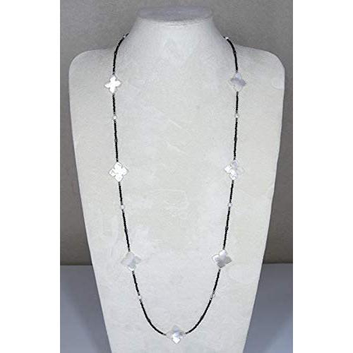 年末のプロモーション大特価 秋 ロングネックレス 白蝶貝 花型 冬に キュート コーディネートしやすく レディースアクセサリー