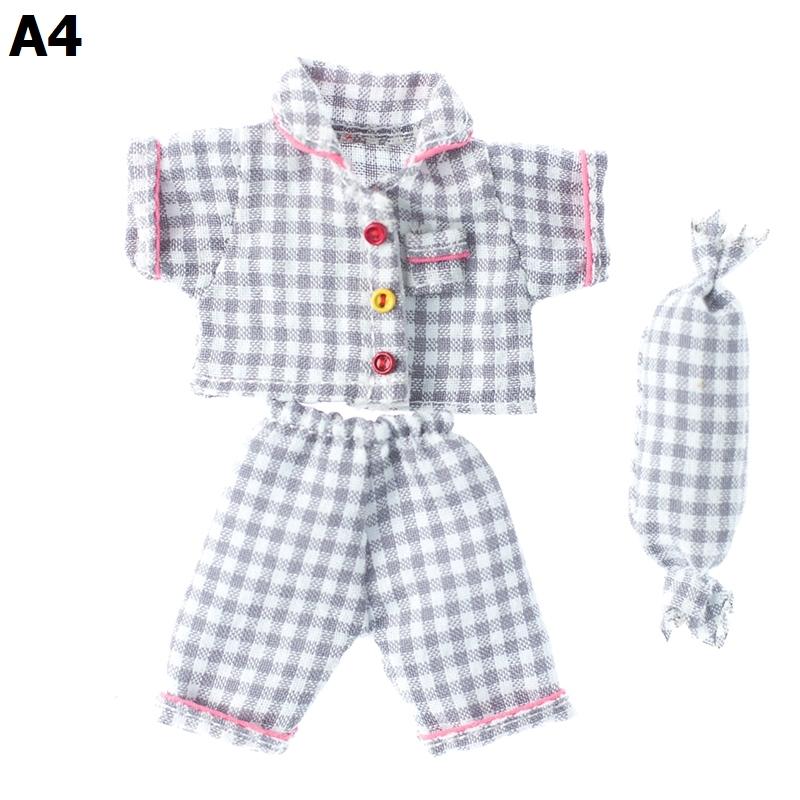 Mob11ドール服かわいいチェックパジャマセット抱き枕動物用眼帯12分bjd人形GSCmollyp9｜okita-shop｜10