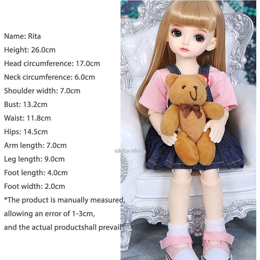 売り出し新作 26cm BJD人形、 1/6フレキシブルボールジョイントフィジカルSDドール、 絶妙な美しいかわいい女の子のアクションフィギュア、