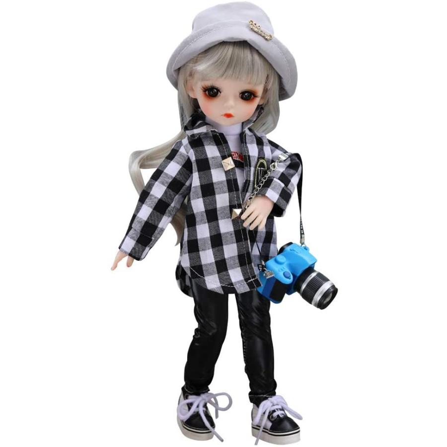 BJD人形、1/6 SD人形12インチ18ボールジョイント人形DIYおもちゃ、フルセット服靴ウィッグメイク、女の子ZiMuへの最高の贈り物