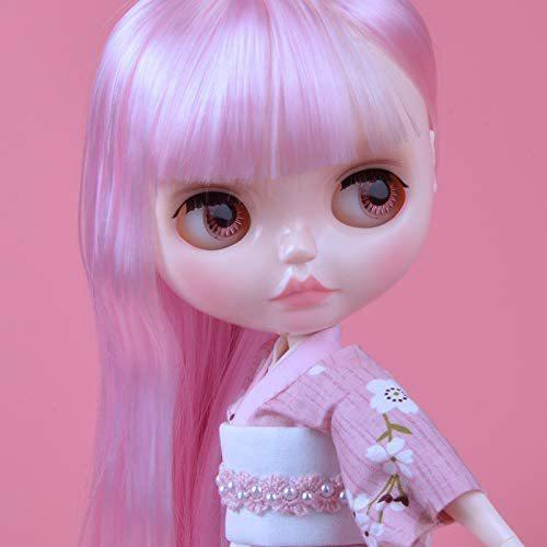 練習用可愛いドール 1/6サイズ 可動ボディ 白肌 本体のみ （YM06）,桜色