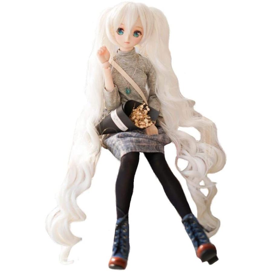 S282ドール用耐熱ウィッグ8〜9インチカツラスーパーロングウェーブ