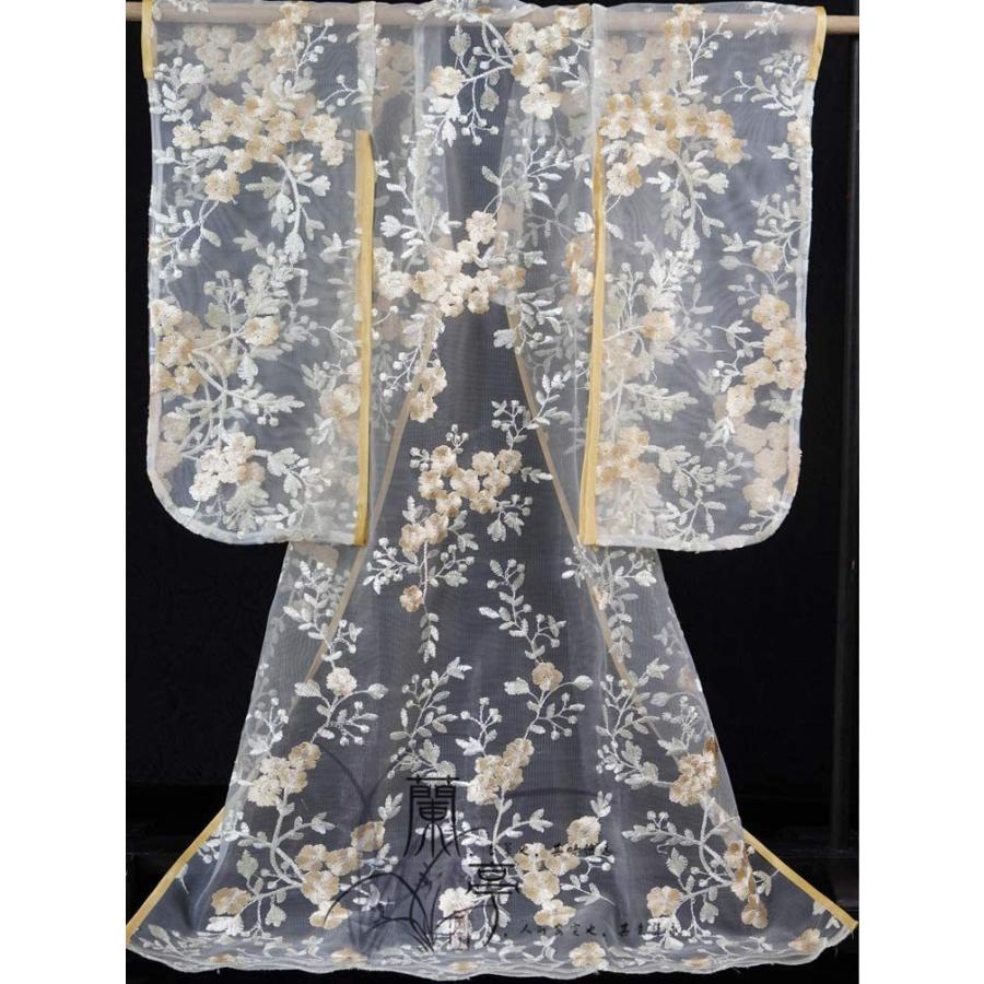 BJD/SDドール服 人形服 BJD着物 アクセサリ糸ガウン 黄色花?糸ガウン1of3女