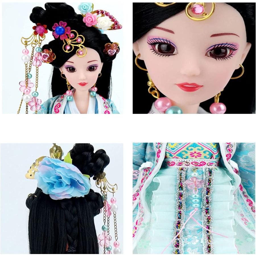 販売販促品 BJD人形1 / 6、12インチ手作り伝統的な中国古代人形、プリントドレス+帽子、