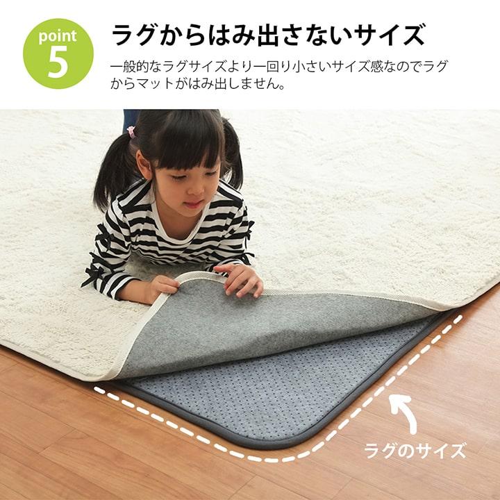 ラグ 下敷き 滑り止め 滑りにくい「ナイス」ボリューム ウレタン10mm クッション性 約180×235cm 床暖房 ホットカーペット対応の画像